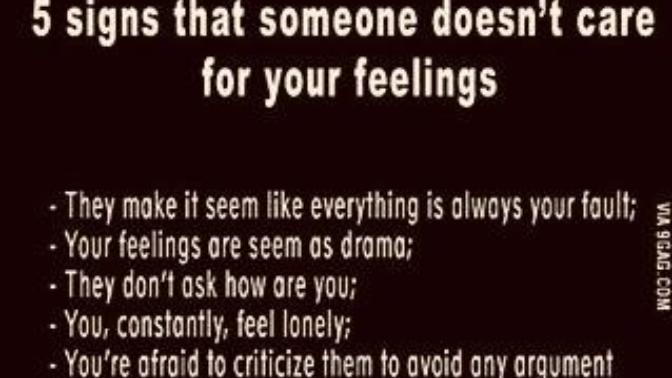 5 signs that someone doesn’t care you feeling?
