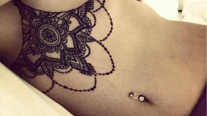 Can somebody help me find this below breast lace tattoo pls?