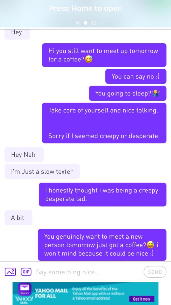 Girls, she hasn’t replied back on whisper app, should i wait for her to reply back first and how should i talk to her about this meeting up today?