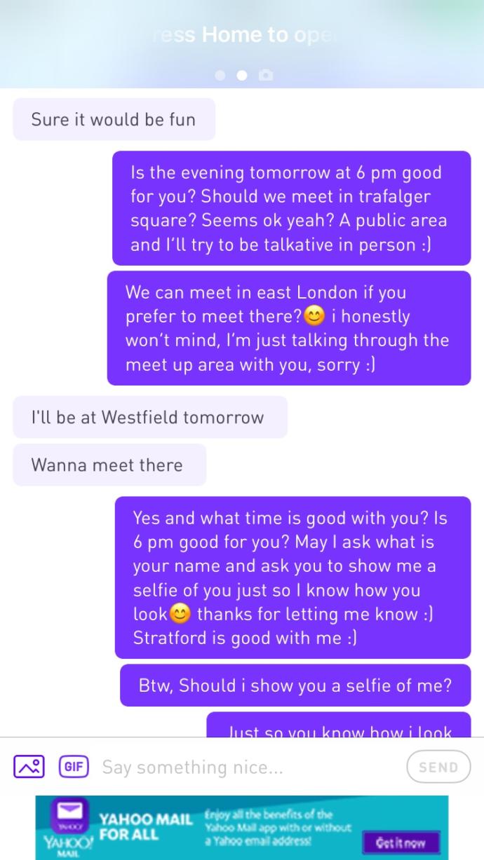 Girls, she hasn’t replied back on whisper app, should i wait for her to reply back first and how should i talk to her about this meeting up today?