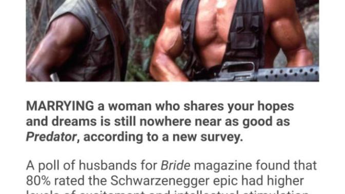 Are Predator movies better than marriage?