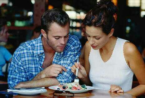 Do you find it romantic eating in the same plate??