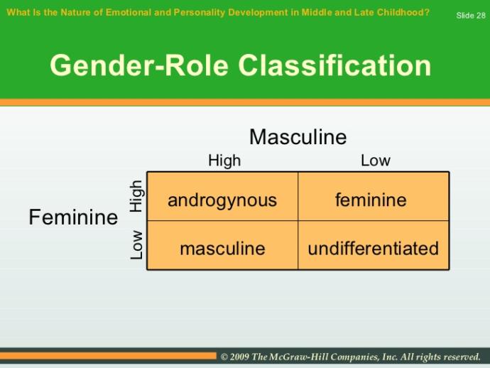 Are you feminine, masculine, androgynous, or undifferentiated?