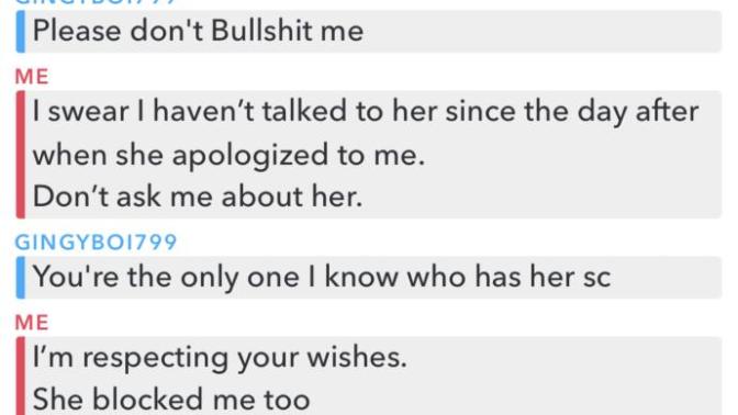 Does this person still care? (The one in the blue)?