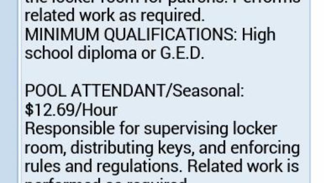 Is there really that much of a difference between these two jobs (pool attendant vs locker room attendant- picture of duties included)?