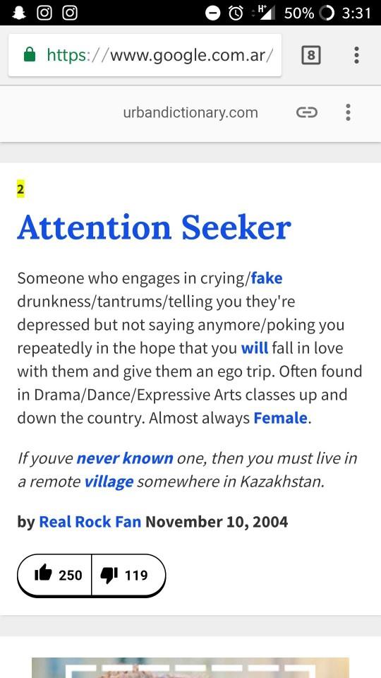 What do you think about attention seekers??