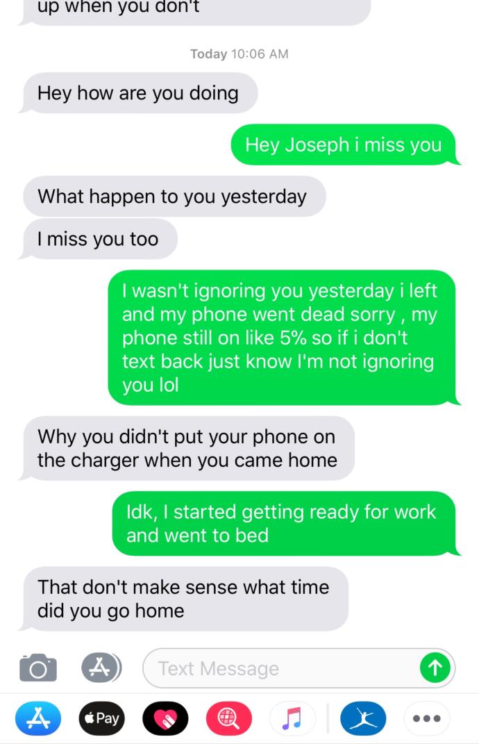 My phone died and my boyfriend got Upset?