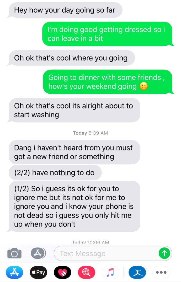 My phone died and my boyfriend got Upset?
