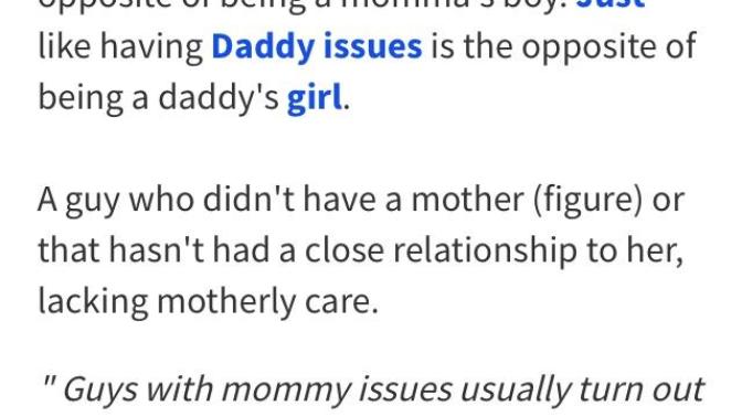 Do you have mommy issues?