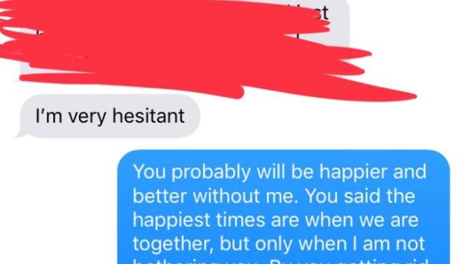 My boyfriend broke up with me but we still love each other. Here is what he said later on-?