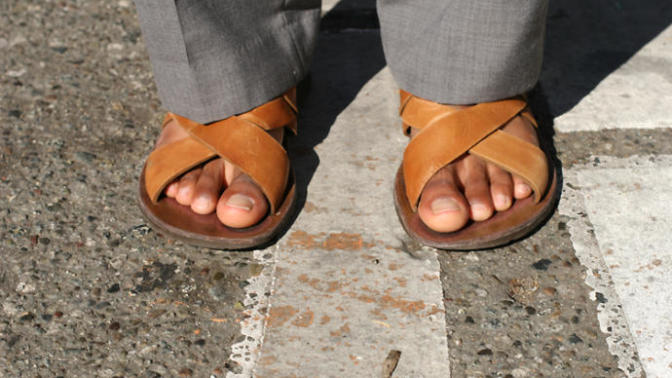 Why do you think men who wear sandals aren’t as accepted in the USA as in other countries where men do wear sandals all the time?