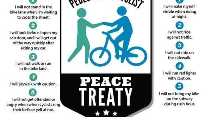 Your thoughts on the cyclists vs pedestrians vs cars?