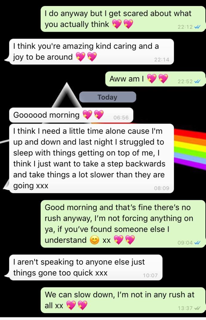 Is he being genuine about how he feels or is it just an excuse to say I’m not interested?