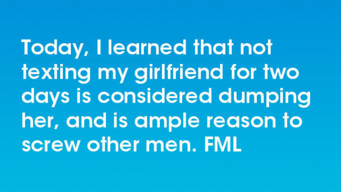 Not texting a woman for 2 days is considered dumping her. Agree or disagree?