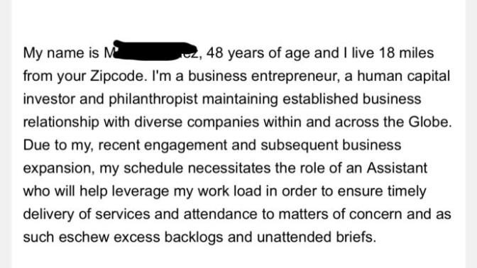Does this job sound fishy? Email attached?