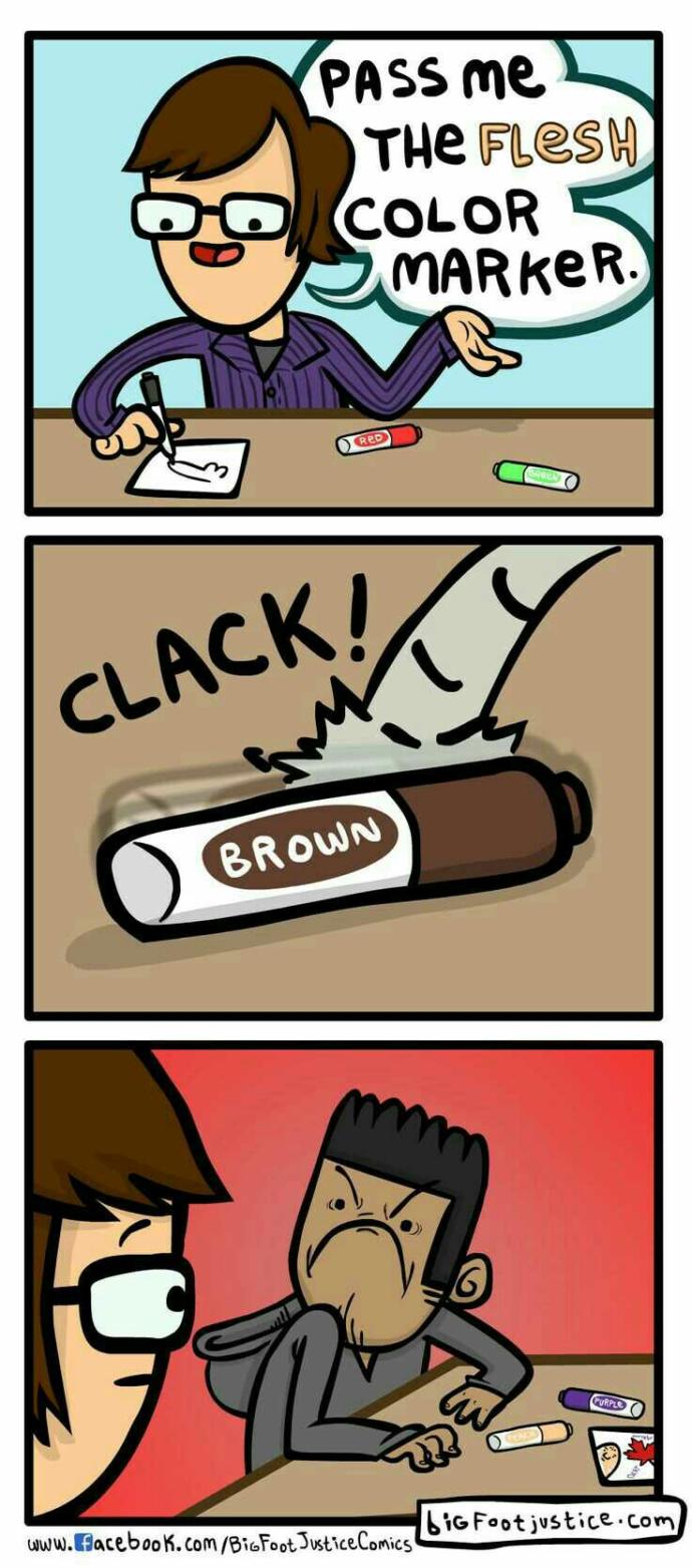 Which pencil would you offer to a black person asking for "skin coloured pencil"?