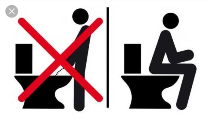 Males sitting to pee?