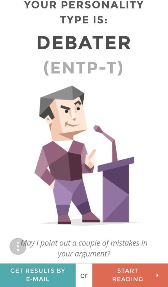 Which personality did you get from the 16 personalities test??