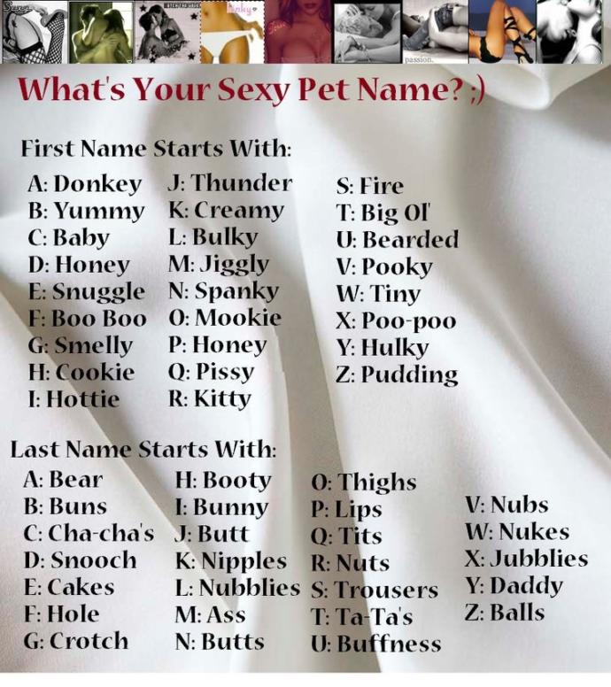 What’s your sexy pet name?