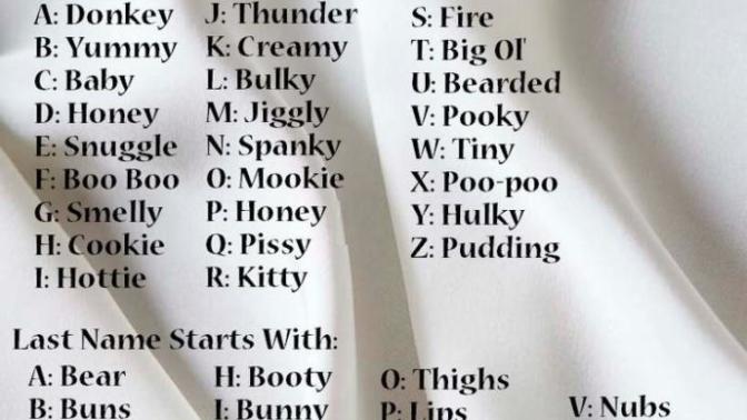 What’s your sexy pet name?