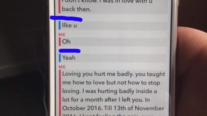 Did my ex boyfriend, get sad from me telling him this?