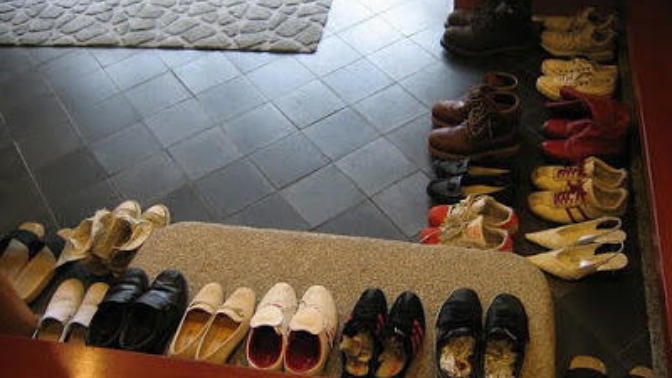 Do you make guests take off their shoes before entering your residence?