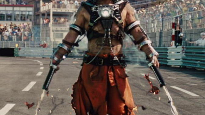 This man intends to kill you. Using only the object immediately to the left or right of you, how would you defend yourself?