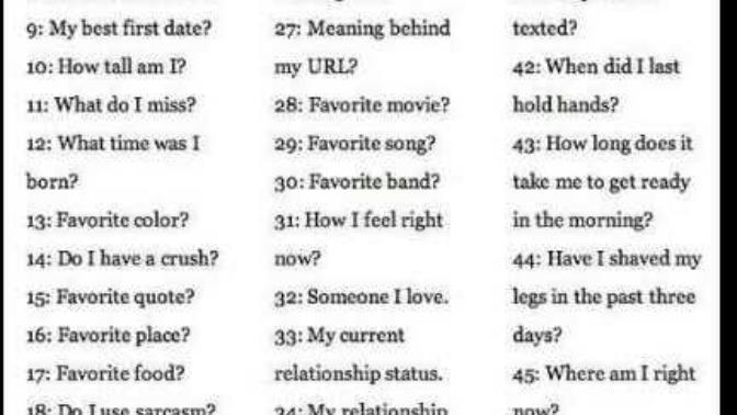 Can you tell me about yourself choosing 1 to 3 of the numbers to tell me?