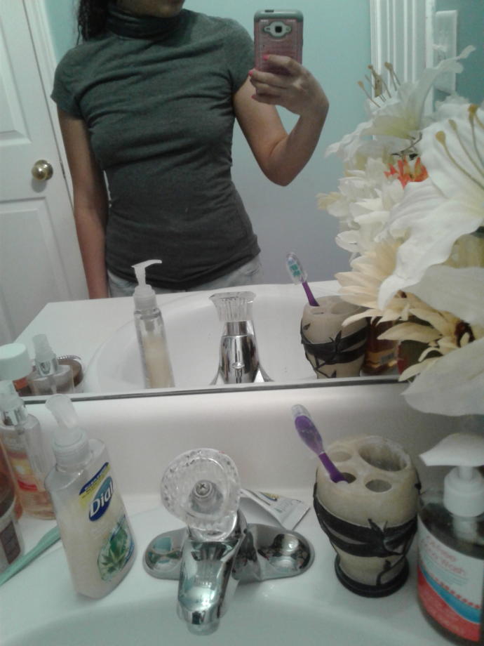 Is it inappropriate for a 16 year old to wear a shirt with no bra in public( Like I am doing in the pictures)?