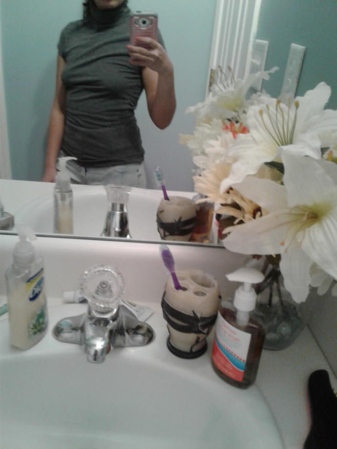 Is it inappropriate for a 16 year old to wear a shirt with no bra in public ( Like I am doing in the pictures)?