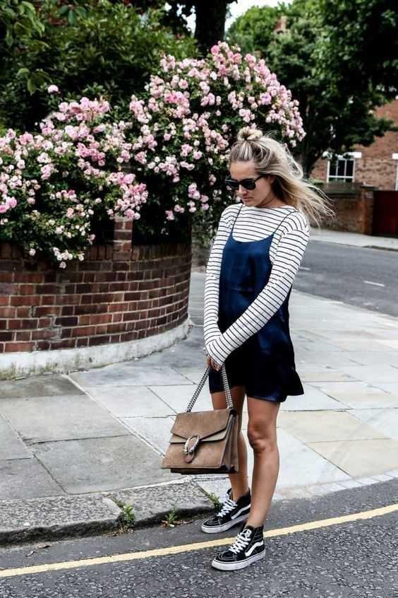 Sneakers under a dress, yes or no?