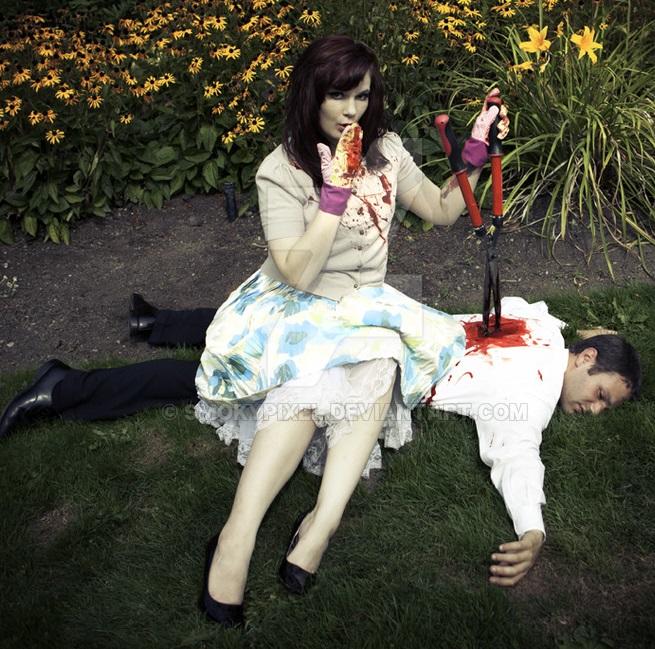 Girls, We are hosting a femme fatale themed murder mystery dinner party which of these would make a good poster ?