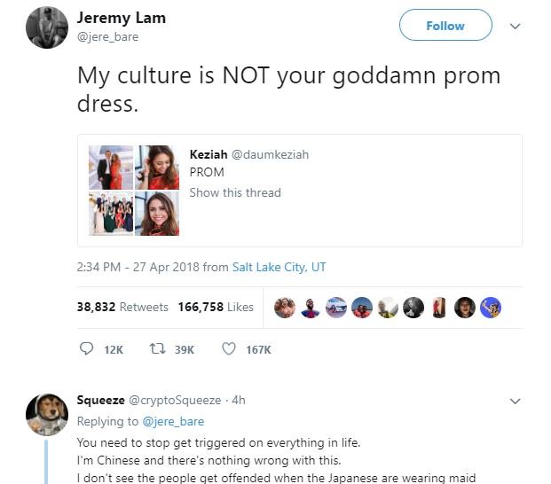 White girl wears traditional Chinese dress to prom and gets blasted. Thoughts?