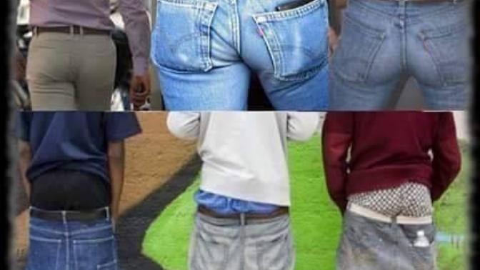 💯 so unattractive and stupid looking when I see that junk how that started was people wore there pants like that to signify they want sex?