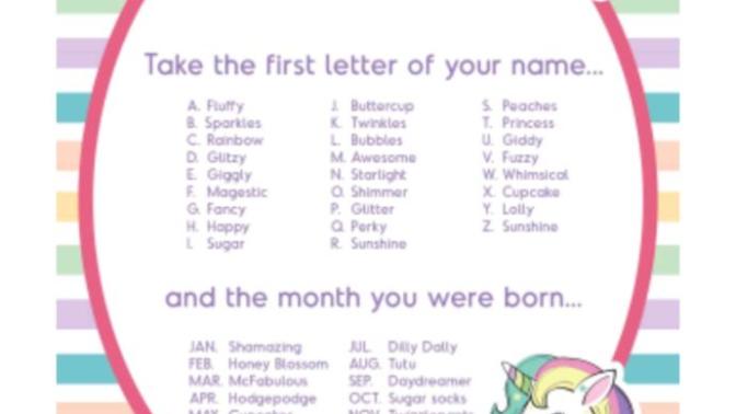 What's your unicorn name?