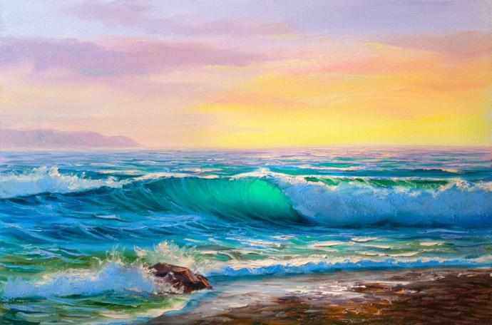 Which version with sea waves seems nicer?