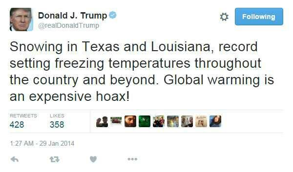 Your opinion about Trump denying climate change?
