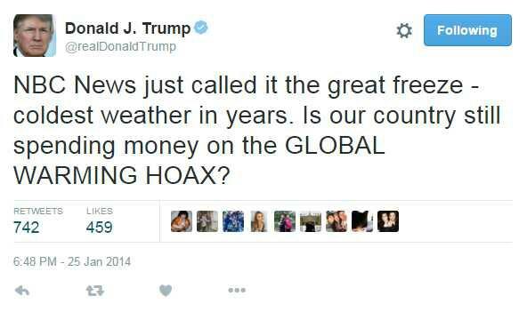 Your opinion about Trump denying climate change?