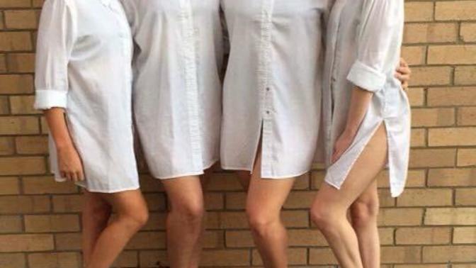 Me and the girls practicing our sexy ghost costumes for Halloween. What do you think?