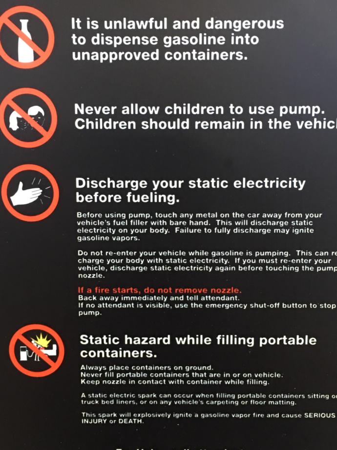 Do YOU remember to discharge your static electricity before you pump gas?