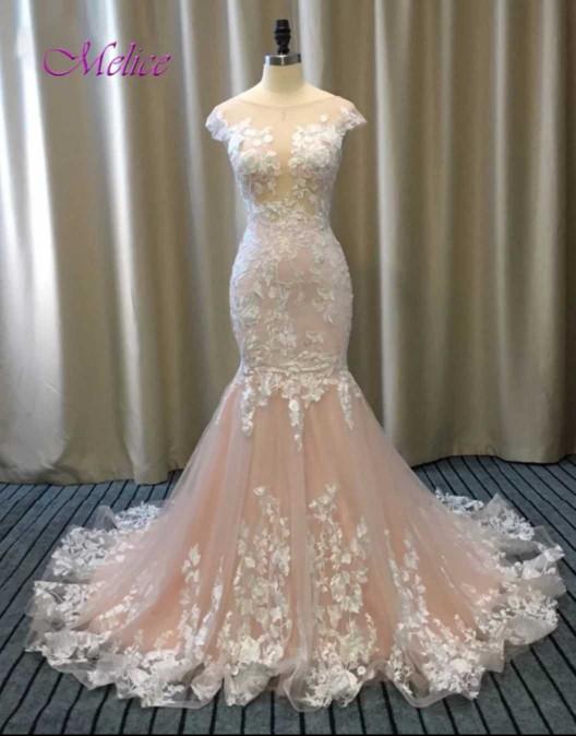 Out of the three blush colored wedding dresses, which looks prettiest to you??