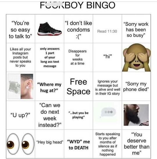 What are signs of a f*ck boiii?