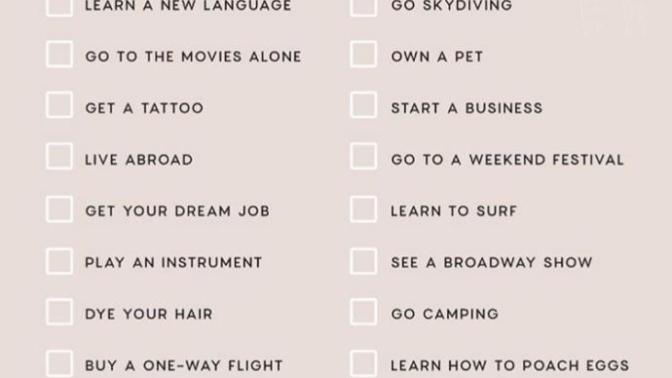 Tell me the things you have done on this before you turn 30 bucket list?