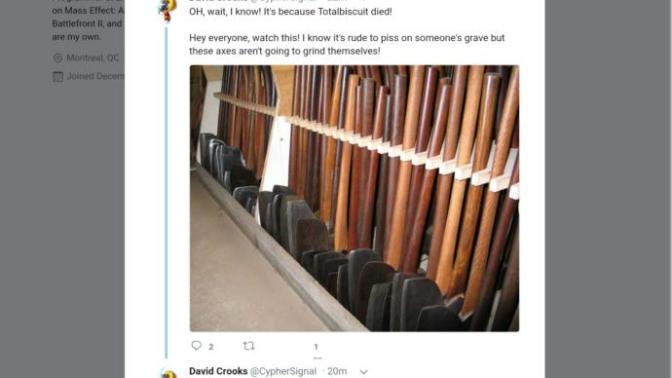 What are your thoughts on the recent news of an ex Bioware/EA game developer, David Crooks, mocking the recent death of famous gaming Youtuber?