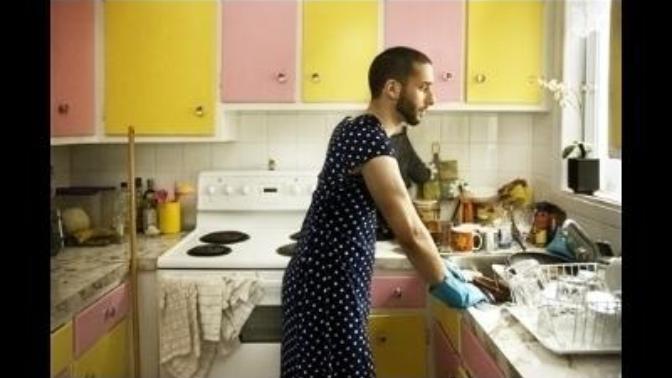 Should a house husband wear a dress while doing house work?