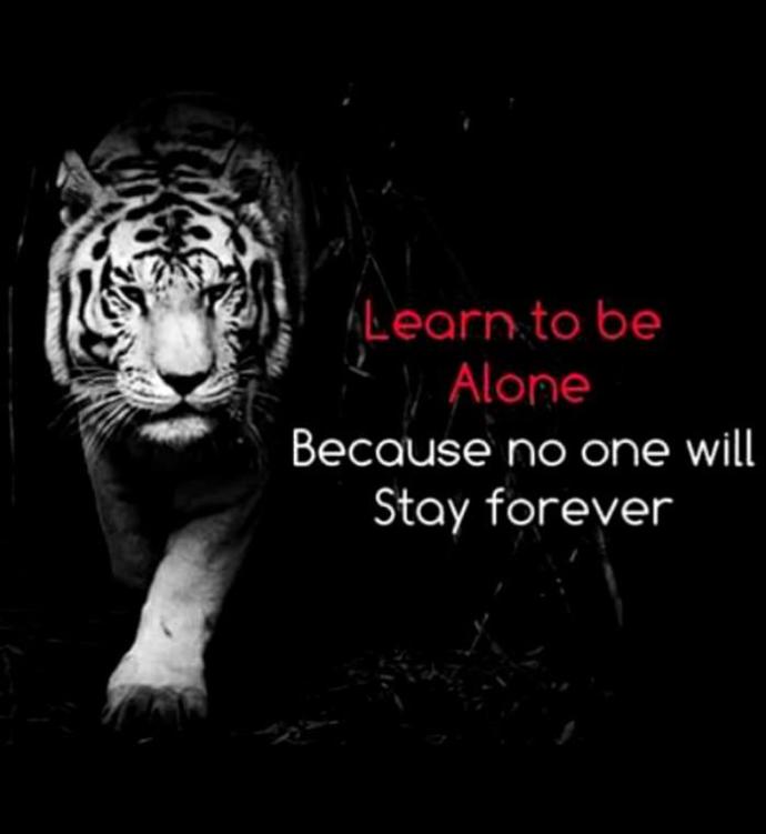 Have you learned how to be alone and still be happy?