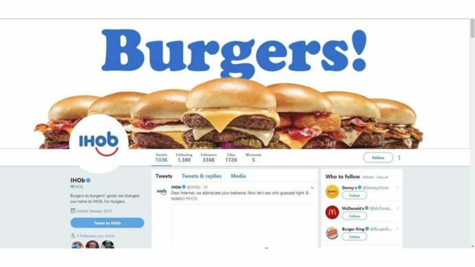 What do you think of the Marketing campaign of IHOP changing to IHOB over burgers?