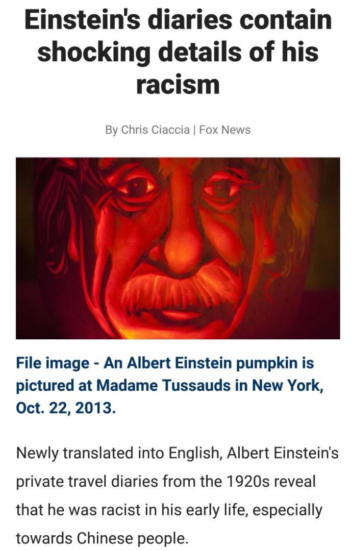 Did you know Albert Einstein was racist?