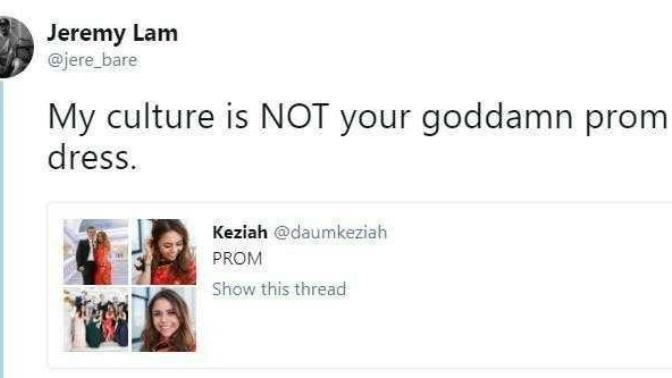 What's your opinion on the "my culture is NOT your goddamn prom dress" non-issue turned meme?