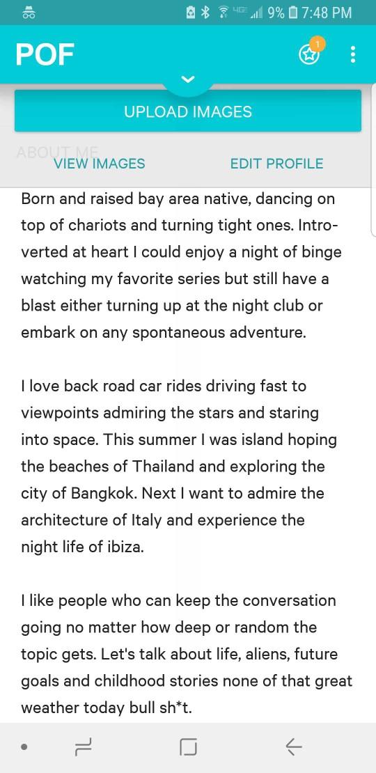 Is my dating profile summary any good?